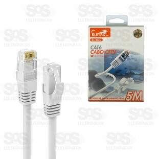 Cabo De Rede CAT6 5 Metros Eletromex EL-8110