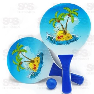 Kit Beach Tenis 2 Raquetes e 1 Bola TOP2057