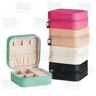 Porta Joias Quadrado Com Divisórias Cores Variadas HX6596