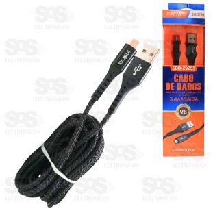 Cabo De Dados  Micro USB V8 3 Metro 3.4A  Inova CBO-20255