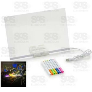 Luminaria LED Acrilico Com Caneta e Desenhos Para Colorir Altomex AL-2030