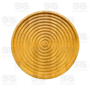 Bandeja Redonda 25cm Bambu Multiuso Top Útil TOP2262