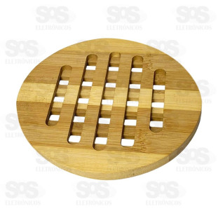 Descanso de Panela Redondo em Bambu Top Útil TOP2348