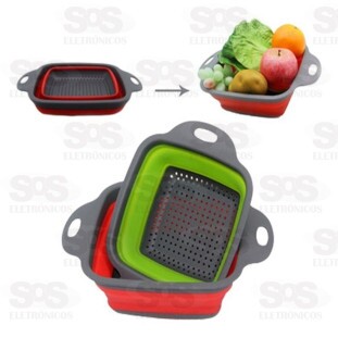 Escorredor Retrátil Silicone Quadrado Médio 21,5X9Cm Caerus 2854