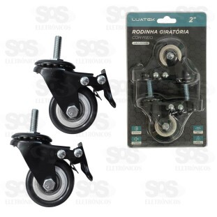 Rodízio Giratório Com Freio 2 Peças Luatek LWJ-PC1915