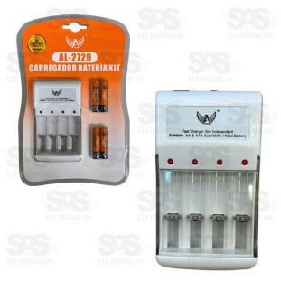 Carregador Com 4 Pilhas AAA Altomex AL-2729