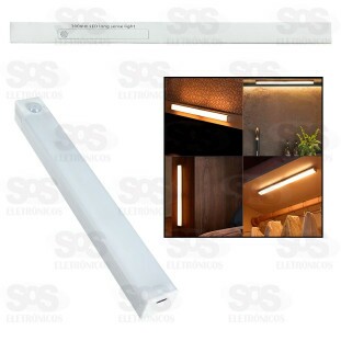 Barra De LED Branco Luminária Recarregável Com Sensor 300MM