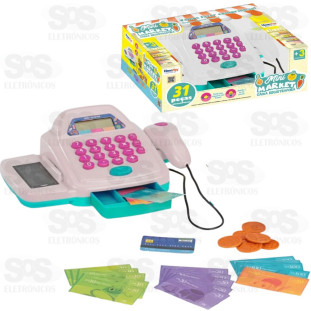 Kit Caixa Registradora Com Acessórios luz e Som Homeplay 3109