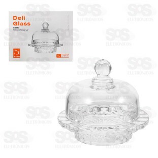 Queijeira Mantegueira de Vidro Com Tampa 12x10CM TG34-5