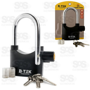 Cadeado Com Alarme 110DBA B-tek  BT-358