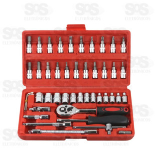 Jogo De Soquete 48 Peças 1/4 B-Tek BT-372