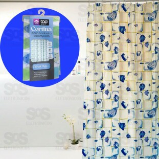 Cortina Para Banheiro Estampada 178x183CM TOP1875