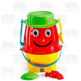 Balde Boneco 7 Peças Colorido Poliplac 4606