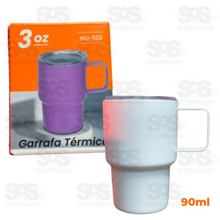 Mini Caneca Térmica Com Alça e Tampa 90ml WU-500