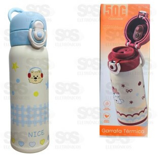 Garrafa Térmica Infantil 500ml Cores e estampas Variadas WU-546
