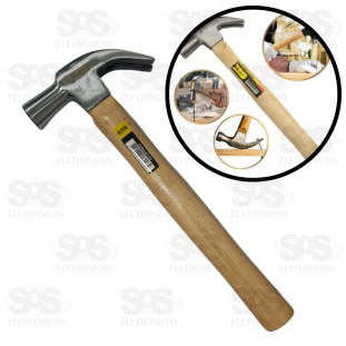 Martelo Unha Com Cabo De Madeira 32cm B-Tek BT-546