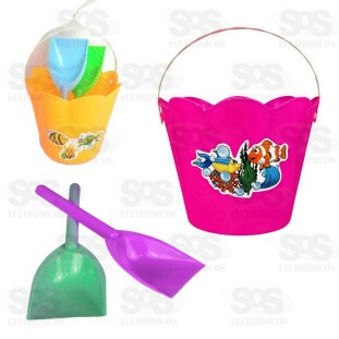 Balde de Praia Girassol 3 Peças Mini Toys 6032