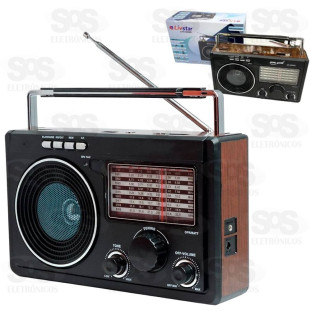 Rádio Recarregável Portátil AM/FM / USB/SD Livstar CNN 686