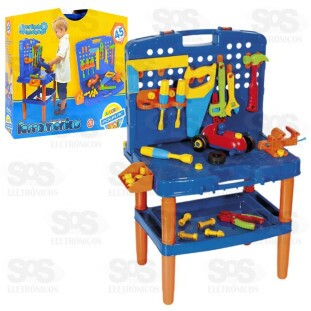 Bancada De Ferramentas Infantil 45 Peças Poliplac 6877