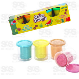 Kit Com 4 Potes De Massinha Toy King AB7226