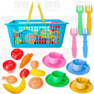 Cesta Pequenique Lanchinho No Parque 34 Peças homeplay 8013