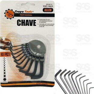 Kit Chave Allen 1,5 a 10mm Com 10 Peças TroyaTools TRY-9415