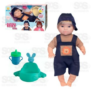 Boneco Baby Cinos Faz Xixi Cabelo Loiro Anjo 2429