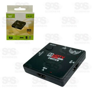 Switch HDMI 3 Entradas e 1 Saída Full HD Altomex AU-52