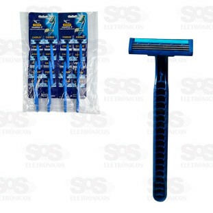 Aparelho De Barbear Descartável Com 2 Lâminas Azul Cartela Com 24 Unidades