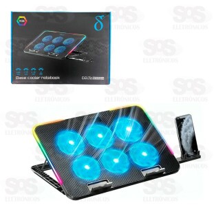 Base 6 Cooler Para Notebook Com LED Aitek Delta B3162M
