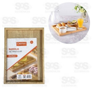 Bandeja Retangular Bambu 35x25CM Caerus CRS-2285