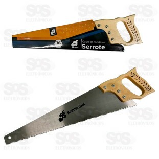 Serrote Com Cabo de Madeira 16 Polegadas Barcelona BAR-314014-4