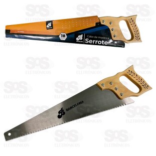 Serrote Com Cabo de Madeira 18 Polegadas Barcelona BAR-314015-5