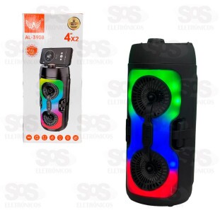 Caixa De Som 50W Com Luzes RGB Altomex AL-3908