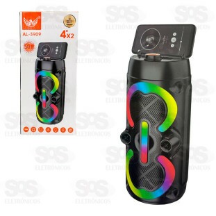 Caixa De Som 50W Com Luzes RGB Altomex AL-3909