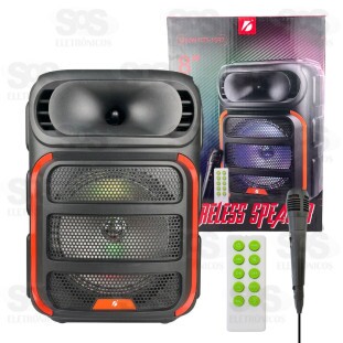 Caixa De Som Karaokê Grave e Agudo Com Microfone KTS-1597