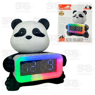 Caixa De Som Urso Panda Com Relógio 30W Eletromex EL-1075