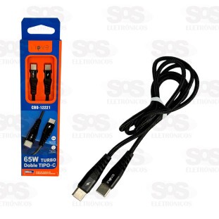 Cabo De Dados Duplo Type C 65W 1 Metro Inova CBO-12221