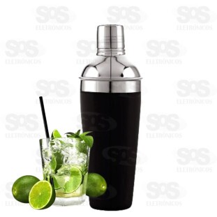 Coqueteleira Preta 500ml em Aço Inox Livon 1154