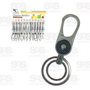 Chaveiro Metálico Colorido 12 Unidades Caerus CRS-1391