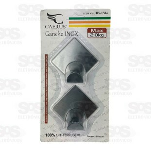 Ganchos Multiuso Aço Inox 2 Unidades Caerus CRS-1584