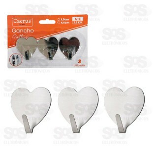 Ganchos Multiuso Aço Inox 3 Unidades Caerus CRS-2335