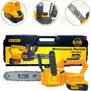 Motosserra Elétrica 12 Polegadas 3000W 2 Baterias Bivolt Trava de Proteção B-Tek DZ21