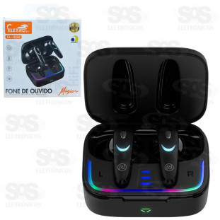 Fone de Ouvido Bluetooth TWS Gamer com LED  Eletromex EL-1632 