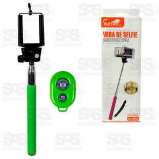 Bastão De Selfie Com Controle Remoto Tripé 100cm Eletromex EL-7002