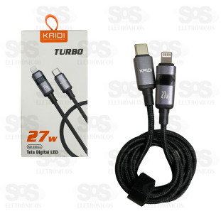 Cabo Turbo 27W Type C Para Iphone 1 Metro Kaidi KD-101CL