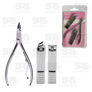 Kit Manicure Cortador De Unha 3 Peças 356-330-2