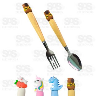 Kit Garfo e Colher Infantil Caerus CRS-2409