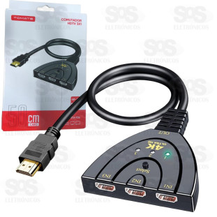 Splitter HDMI 4K com 3 Portas Tomate MTV-706