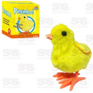 Brinquedo Pintinho Pula Pula 18cm De Pelúcia a Corda Toy king TK-1237